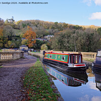 Buy canvas prints of Dundas aqueduct Autumn Canal Boat by Duncan Savidge