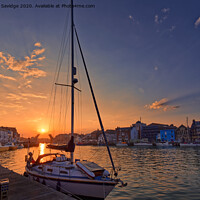 Buy canvas prints of Weymouth harbour sunset by Duncan Savidge