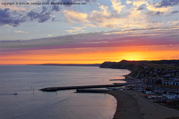 West Bay Sunset Picture Board by Duncan Savidge