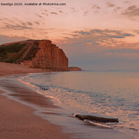 Buy canvas prints of West Bay Cliff sunset by Duncan Savidge
