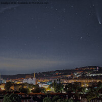 Buy canvas prints of Comet Neowise over the city of Bath by Duncan Savidge