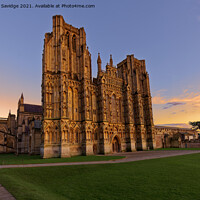 Buy canvas prints of Sunset at Wells Cathedral  by Duncan Savidge