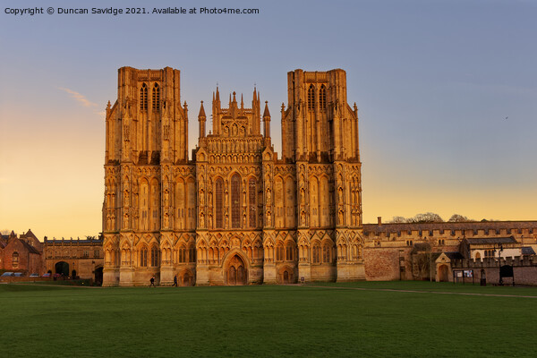 Sunset at Wells Cathedral  Picture Board by Duncan Savidge