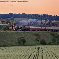 Buy canvas prints of Steam train in the late evening sun by Duncan Savidge