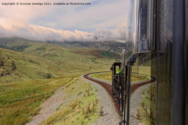 Reflections of a Mountain train Snowdon  Picture Board by Duncan Savidge