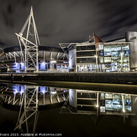 Buy canvas prints of Principality Stadium at Night by Warren Evans