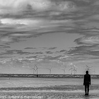 Buy canvas prints of Anthony Gormley's Another Place at Crosby Beach, Merseyside by Adrian Rowley