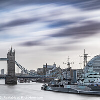 Buy canvas prints of HMS Belfast & Tower Bridge by Adrian Rowley