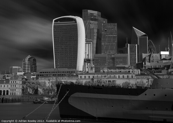 Mighty HMS Belfast Defends The City Picture Board by Adrian Rowley