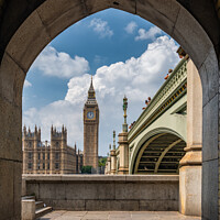 Buy canvas prints of Elizabeth Tower and Westminster Bride from the South Bank of the river Thames. by Adrian Rowley