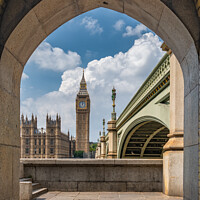 Buy canvas prints of Elizabeth Tower and Westminster Bride from the South Bank of the river Thames. by Adrian Rowley