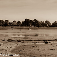 Buy canvas prints of Picturesque Bosham Harbour and Quay in West Sussex in Sepia by Adrian Rowley