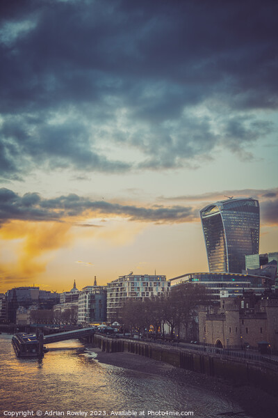 The Walkie Talkie at sunset Picture Board by Adrian Rowley