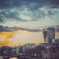 Buy canvas prints of The Walkie Talkie at sunset by Adrian Rowley