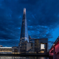 Buy canvas prints of The Shard & London Bridge at blue hour by Adrian Rowley
