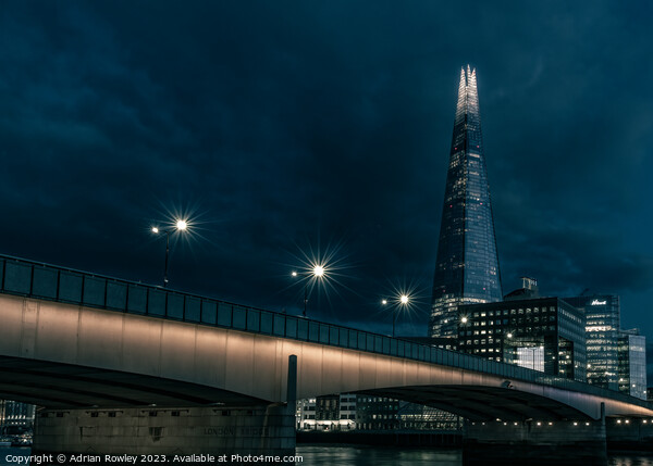 The iconic Shard & London Bridge at blue hour Picture Board by Adrian Rowley