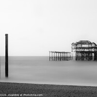 Buy canvas prints of Majestic Decay: Brighton West Pier Monochrome  by Adrian Rowley