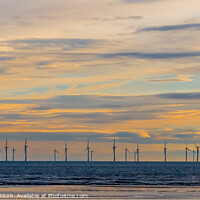 Buy canvas prints of Wind Farm over the Mersey by Adrian Rowley