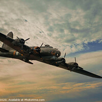 Buy canvas prints of B17 Memphis Belle at Sunset  by Adrian Rowley