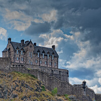 Buy canvas prints of Majestic Edinburgh Castle at Sunset by Adrian Rowley