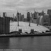 Buy canvas prints of The O2 from The Emirates Cable Car by Adrian Rowley