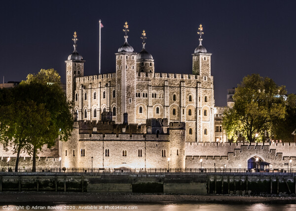 The Tower of London at Nightfall Picture Board by Adrian Rowley