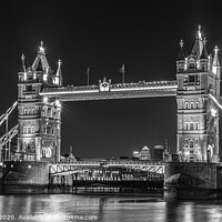 Buy canvas prints of Tower Bridge in Monochrome by Adrian Rowley