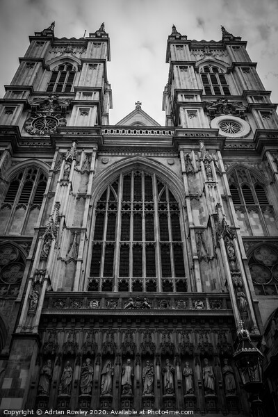 Westminster Abbey in Monochrome Picture Board by Adrian Rowley
