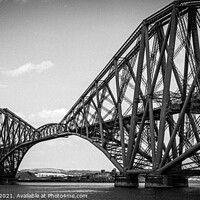 Buy canvas prints of The Forth Bridge Monochrome by Adrian Rowley