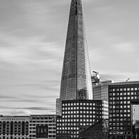 Buy canvas prints of The Shard Monochrome by Adrian Rowley