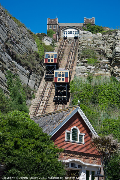 Hastings Funicular Railway Picture Board by Adrian Rowley