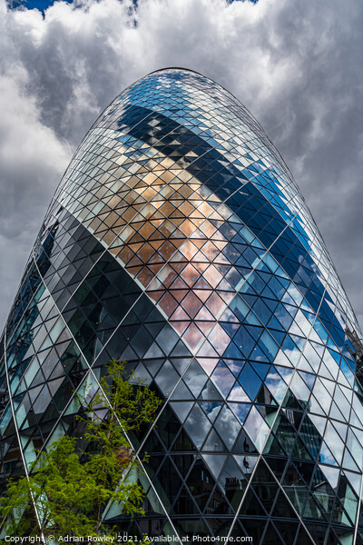 Reflections in The Gherkin Picture Board by Adrian Rowley