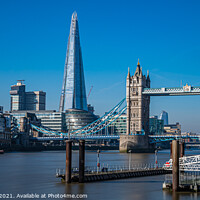 Buy canvas prints of The Shard & Tower Bridge, London by Adrian Rowley
