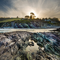 Buy canvas prints of Outdoor Dramatic light at Talland bay Cornwall by Jim Peters