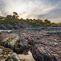 Buy canvas prints of Dramatic light at Talland Bay Cornwall by Jim Peters