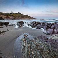 Buy canvas prints of Talland Bay beach in the evening light by Jim Peters