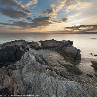 Buy canvas prints of Sundown in Whitsand Bay From Sharrow point Whitsan by Jim Peters