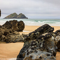 Buy canvas prints of Carter rocks Holywell bay Cornwall by Jim Peters