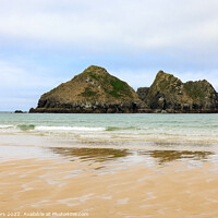 Buy canvas prints of Gull rocks or Carters Rocks Holywell bay Cornwall by Jim Peters