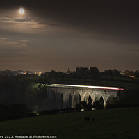 Buy canvas prints of Full Moon over Moorswater viaduct  by Jim Peters
