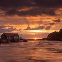Buy canvas prints of Sunrise at Looe Harbour on the south Cornish Coast by Jim Peters