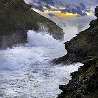 Buy canvas prints of Big seas at Boscastle North Cornwall by Jim Peters