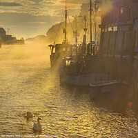 Buy canvas prints of Misty morning Looe Harbour by Jim Peters