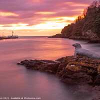 Buy canvas prints of Nelson watching the sunrise in Looe Harbour Cornwall by Jim Peters