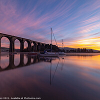 Buy canvas prints of A rail bridge over river tiddy  with a Sunrise at St Germans Cornwall  by Jim Peters
