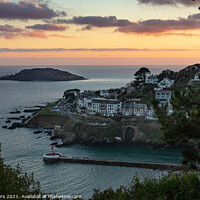 Buy canvas prints of Looe Island at sunset by Jim Peters
