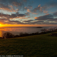 Buy canvas prints of Sunrise in Looe Bay Cornwall by Jim Peters