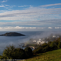 Buy canvas prints of Morning sea mist at Looe bay Cornwall by Jim Peters