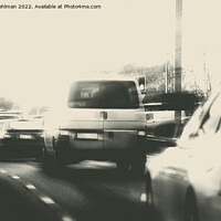Buy canvas prints of Late Afternoon Traffic in City Monochrome  by Taina Sohlman