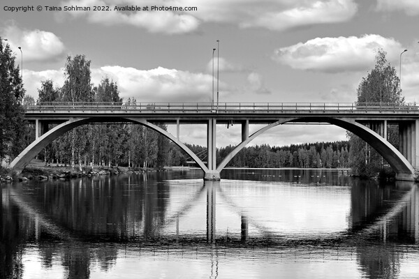 Äänekoski Bridge, Finland Monochrome Picture Board by Taina Sohlman
